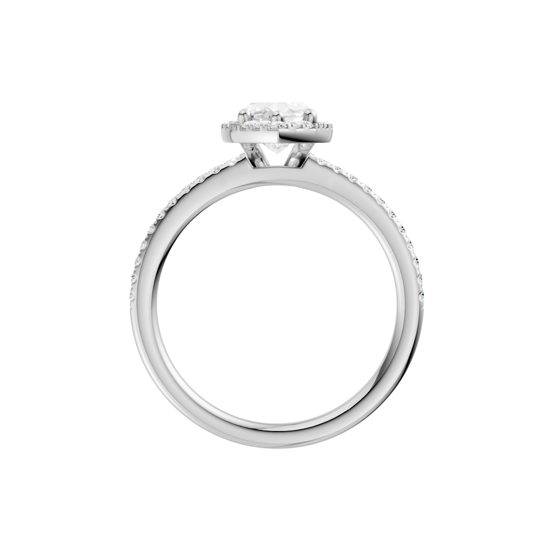 Petite Halo/Peg Head Engagement Ring (Marquise) in 14K White Gold – Silvadi Jewelry Aurora CO
