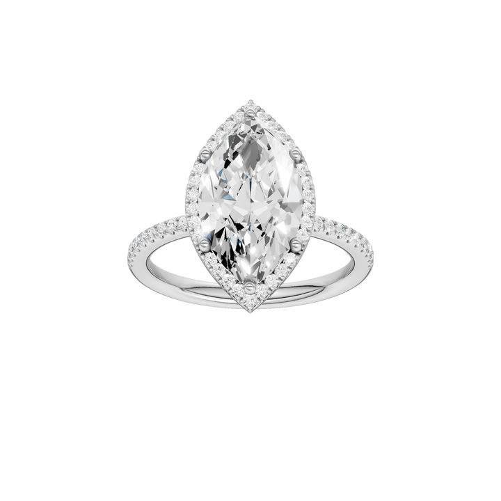 Petite Halo/Peg Head Engagement Ring (Marquise) in 14K White Gold – Silvadi Jewelry Aurora CO