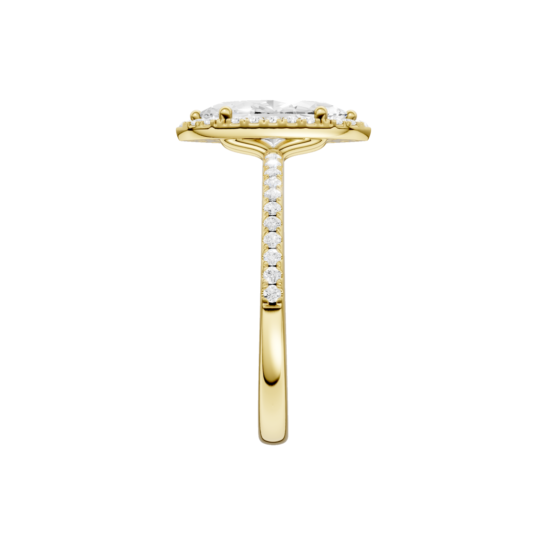 Petite Halo/Peg Head Engagement Ring (Marquise) in 14K Yellow Gold – Silvadi Jewelry Aurora CO