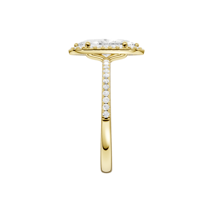 Petite Halo/Peg Head Engagement Ring (Marquise) in 14K Yellow Gold – Silvadi Jewelry Aurora CO