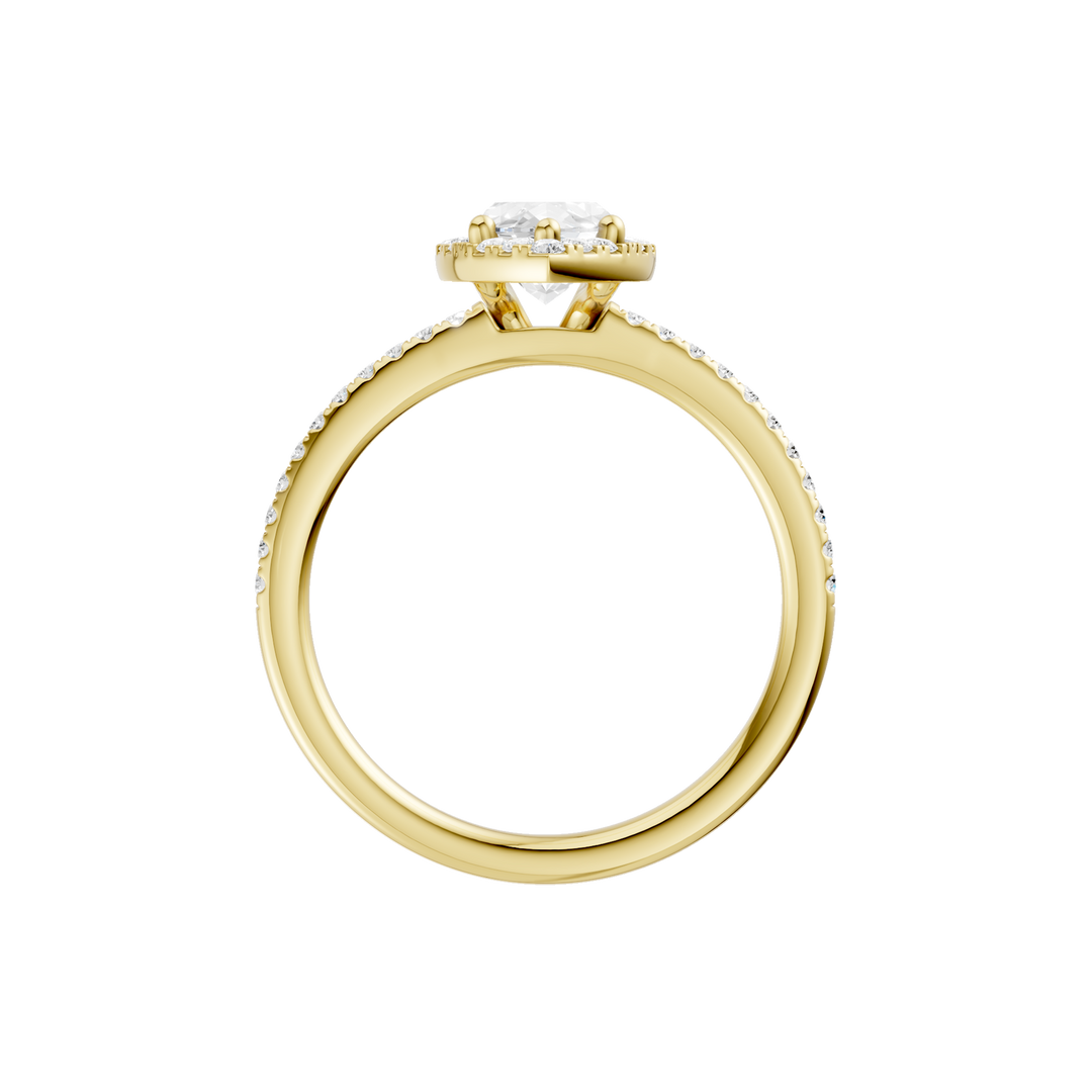 Petite Halo/Peg Head Engagement Ring (Marquise) in 14K Yellow Gold – Silvadi Jewelry Aurora CO