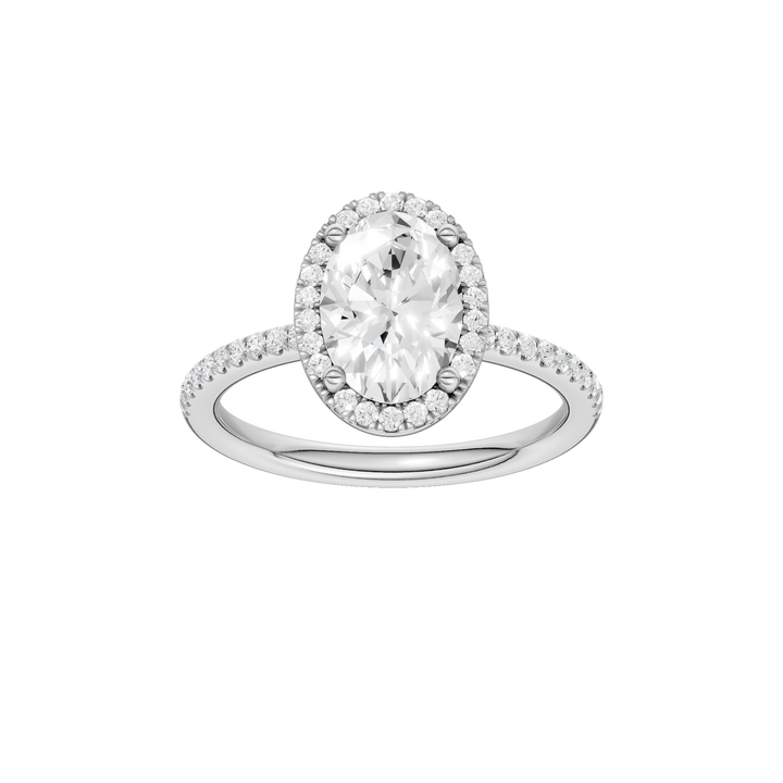 Petite Halo/Peg Head Engagement Ring (Oval) in 14K White Gold – Silvadi Jewelry Aurora CO