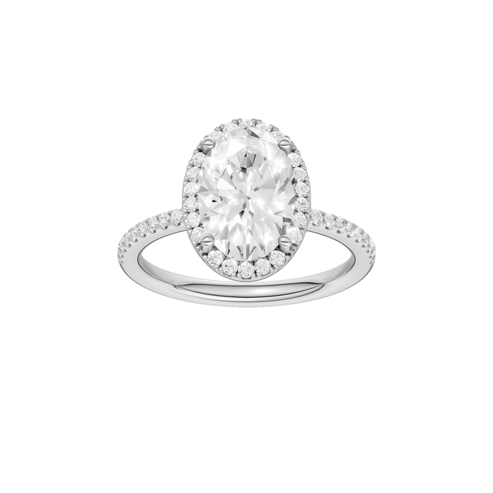 Petite Halo/Peg Head Engagement Ring (Oval) in 14K White Gold – Silvadi Jewelry Aurora CO