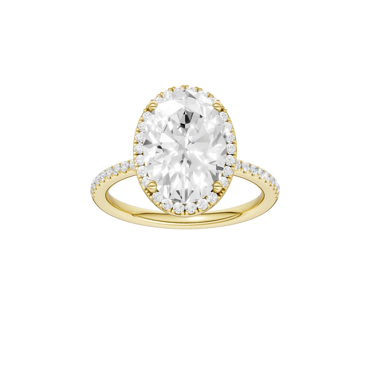 Petite Halo/Peg Head Engagement Ring (Oval) in 14K Yellow Gold – Silvadi Jewelry Aurora CO