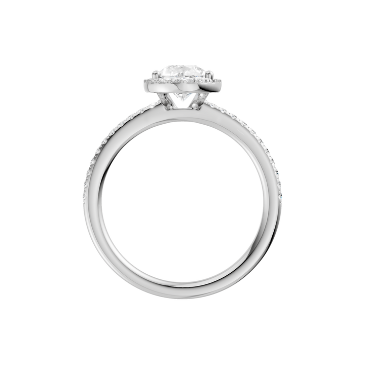 Petite Halo/Peg Head Engagement Ring (Pear) in 14K White Gold – Silvadi Jewelry Aurora CO