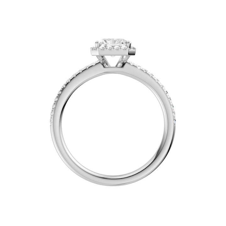 Petite Halo/Peg Head Engagement Ring (Radiant) in 14K White Gold – Silvadi Jewelry Aurora CO