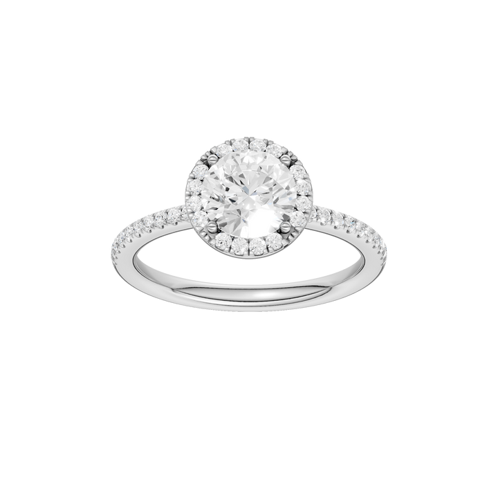Petite Halo/Peg Head Engagement Ring (Round) in 14K White Gold – Silvadi Jewelry Aurora CO