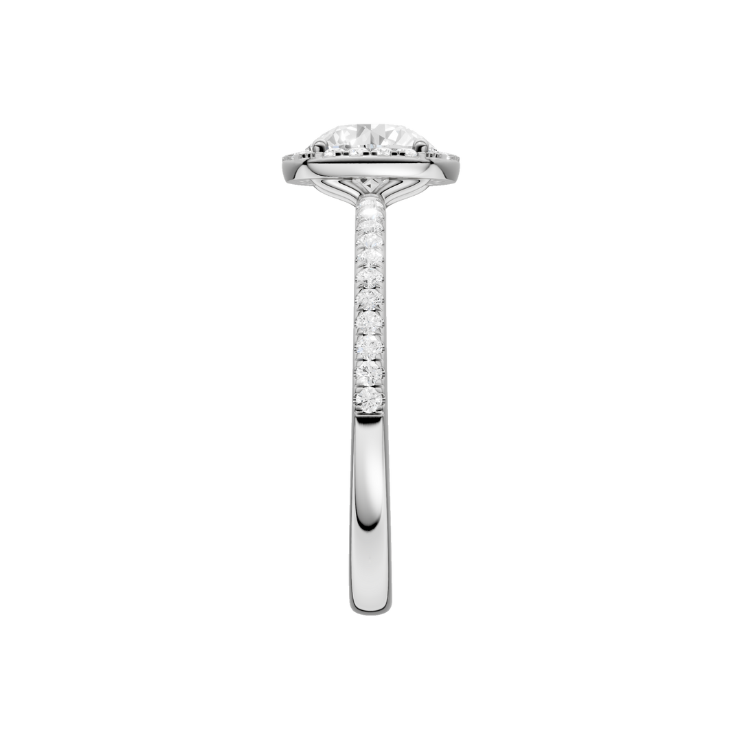 Petite Halo/Peg Head Engagement Ring (Round) in 14K White Gold – Silvadi Jewelry Aurora CO