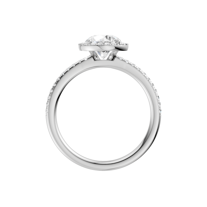 Petite Halo/Peg Head Engagement Ring (Round) in 14K White Gold – Silvadi Jewelry Aurora CO