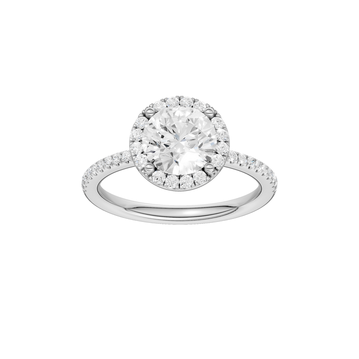 Petite Halo/Peg Head Engagement Ring (Round) in 14K White Gold – Silvadi Jewelry Aurora CO