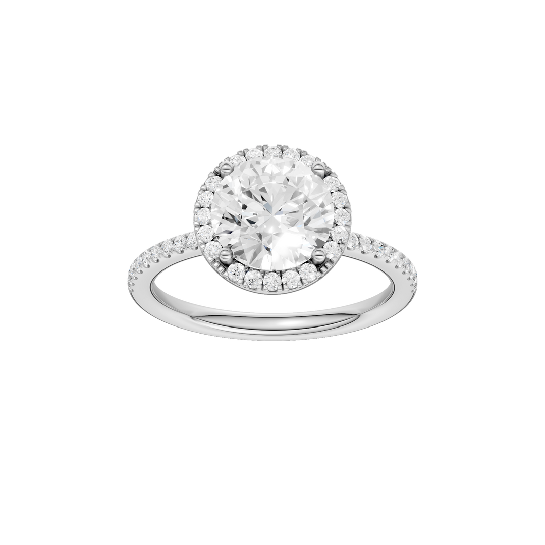 Petite Halo/Peg Head Engagement Ring (Round) in 14K White Gold – Silvadi Jewelry Aurora CO