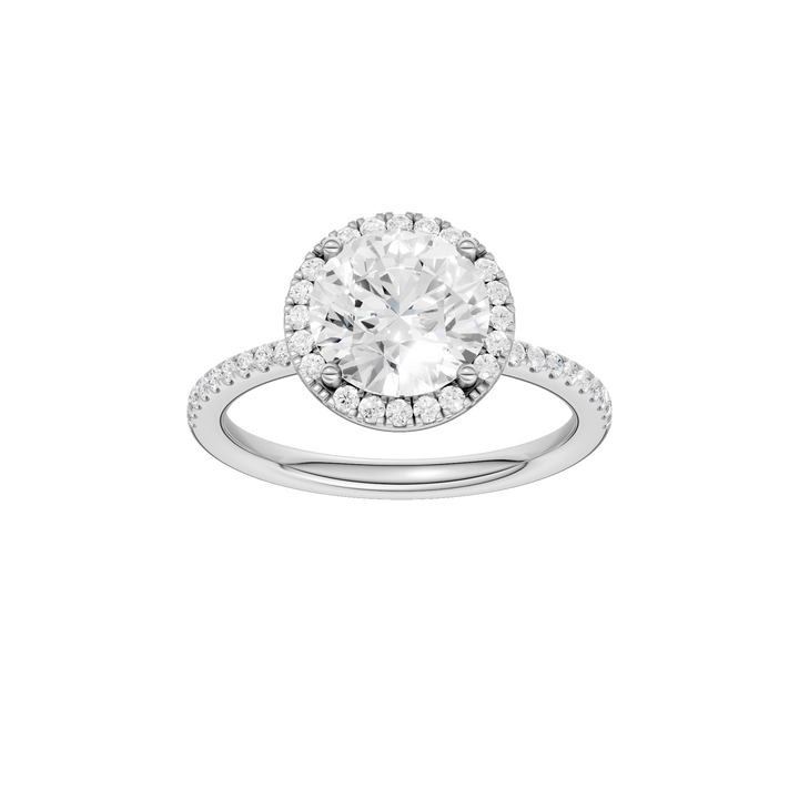 Petite Halo/Peg Head Engagement Ring (Round) in 14K White Gold – Silvadi Jewelry Aurora CO