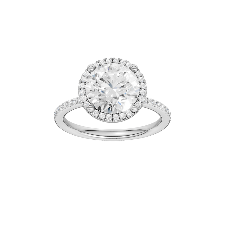 Petite Halo/Peg Head Engagement Ring (Round) in 14K White Gold – Silvadi Jewelry Aurora CO