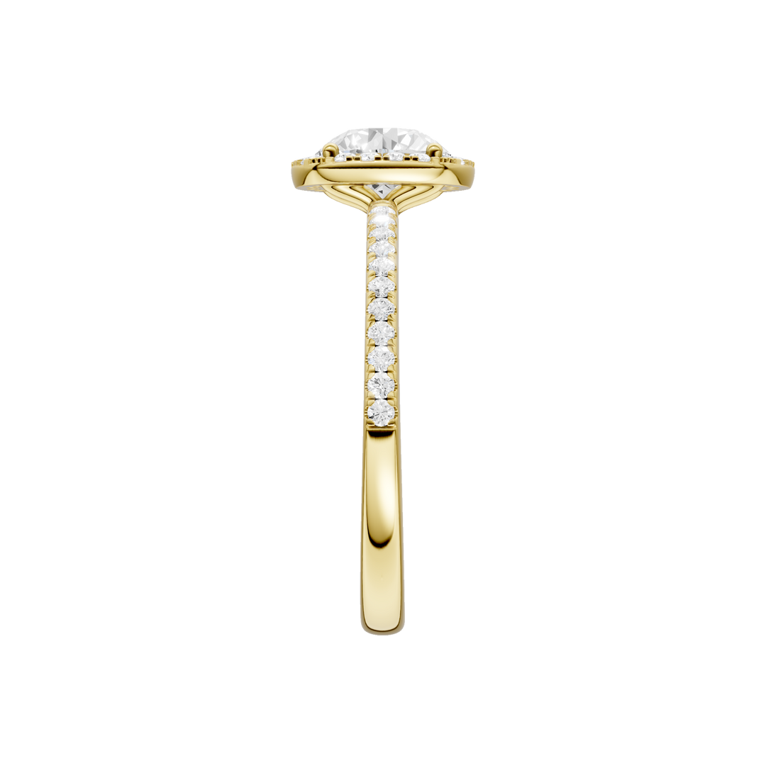 Petite Halo/Peg Head Engagement Ring (Round) in 14K Yellow Gold – Silvadi Jewelry Aurora CO