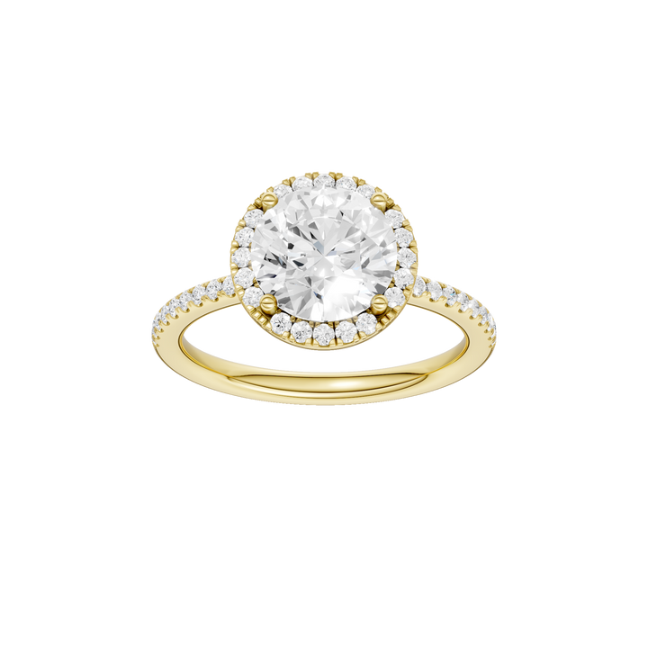 Petite Halo/Peg Head Engagement Ring (Round) in 14K Yellow Gold – Silvadi Jewelry Aurora CO