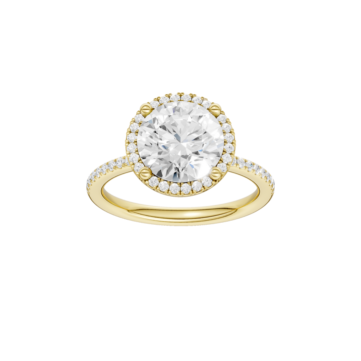 Petite Halo/Peg Head Engagement Ring (Round) in 14K Yellow Gold – Silvadi Jewelry Aurora CO