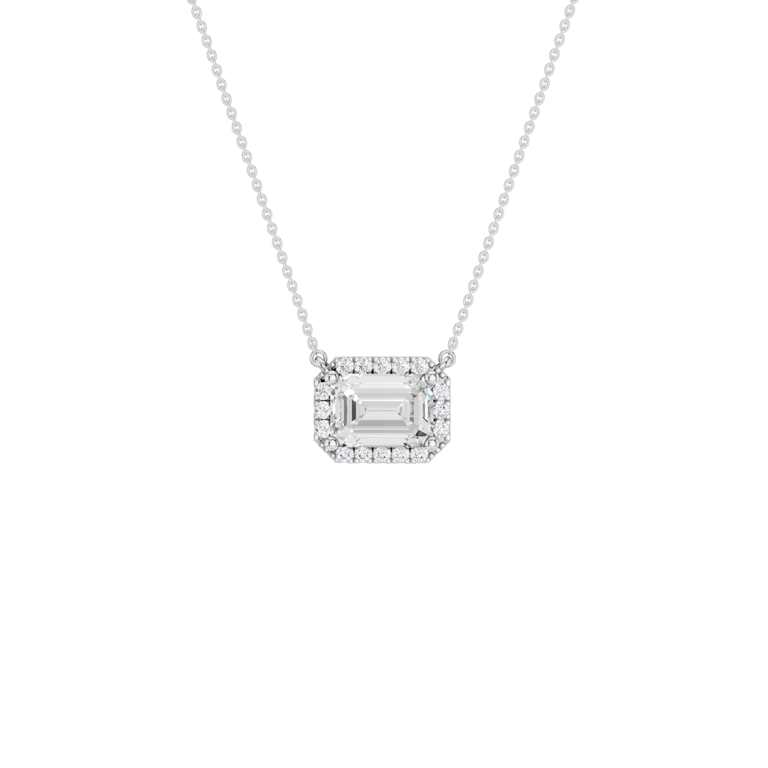 Petite Halo Pendant (Emerald) in 14K White Gold – Silvadi Jewelry Aurora CO
