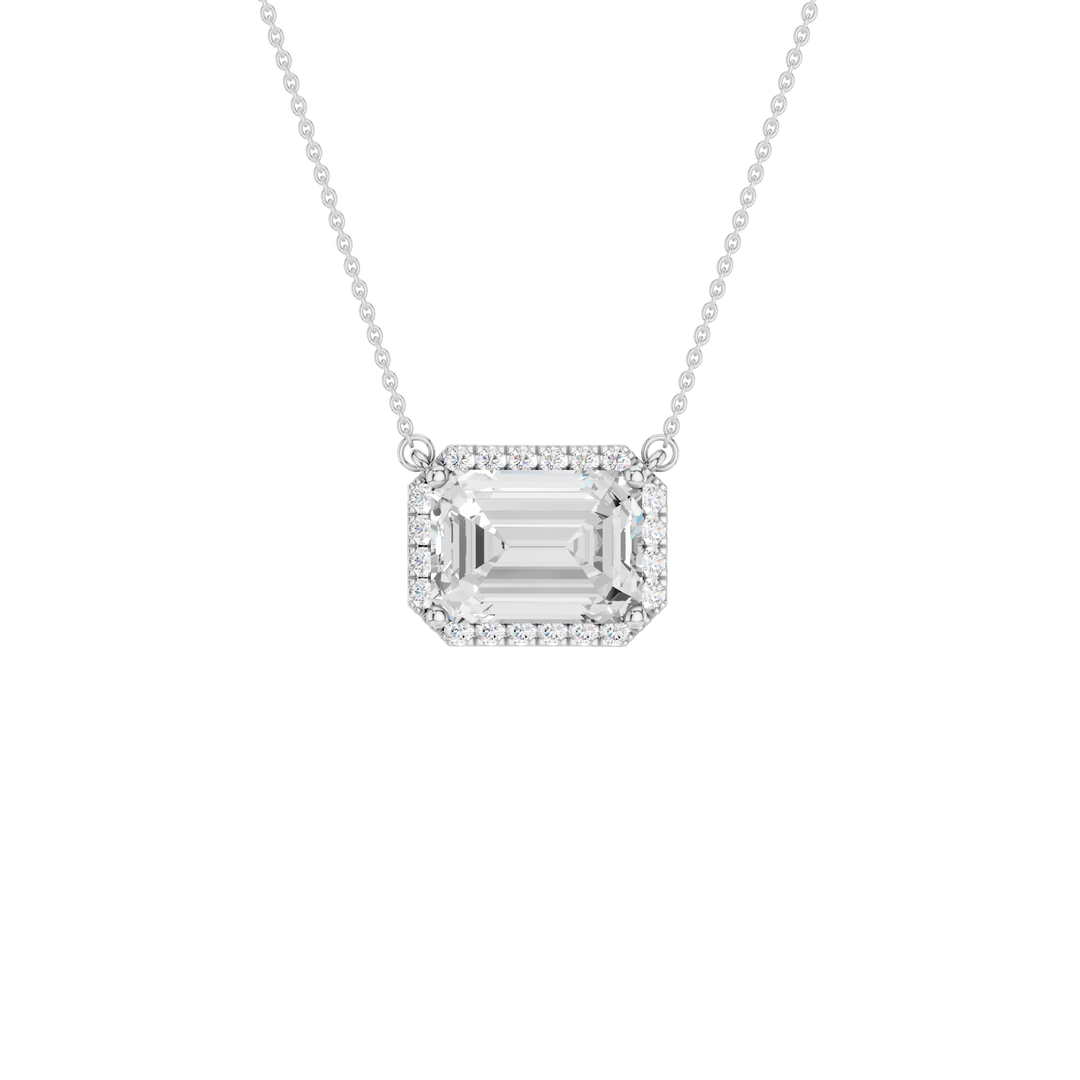 Petite Halo Pendant (Emerald) in 14K White Gold – Silvadi Jewelry Aurora CO