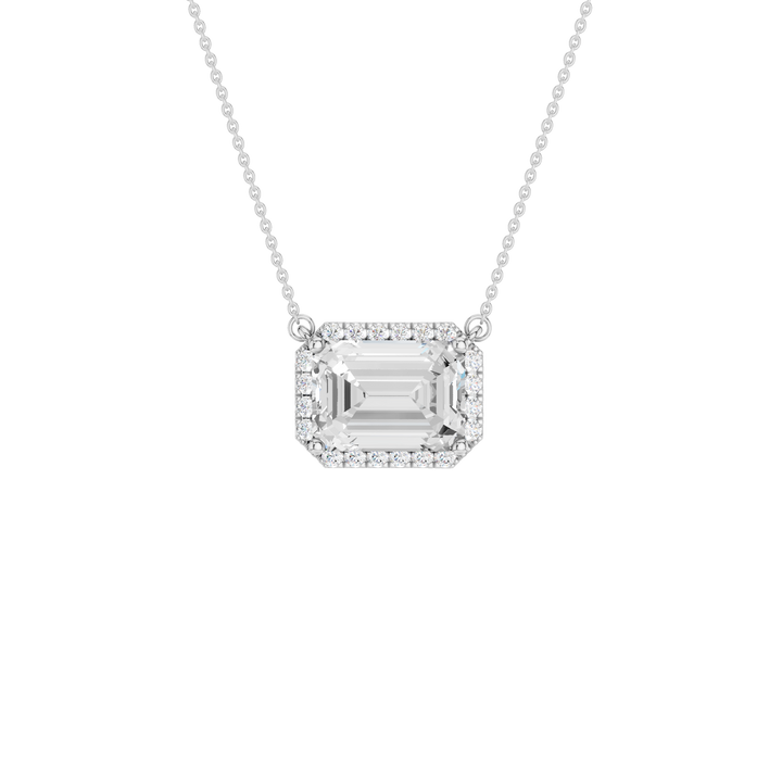 Petite Halo Pendant (Emerald) in 14K White Gold – Silvadi Jewelry Aurora CO