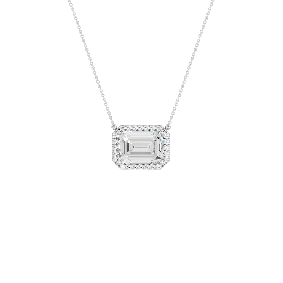 Petite Halo Pendant (Emerald) in 14K White Gold – Silvadi Jewelry Aurora CO