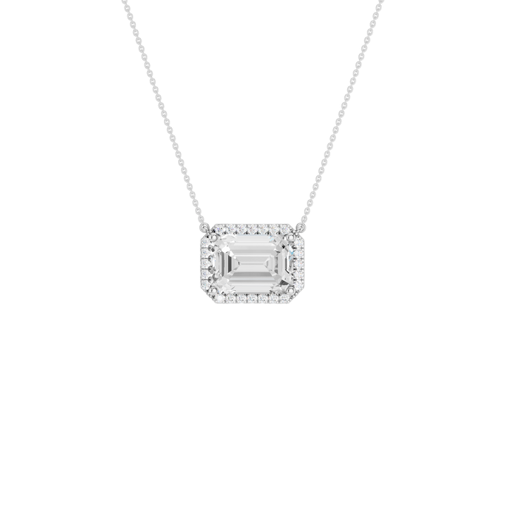 Petite Halo Pendant (Emerald) in 14K White Gold – Silvadi Jewelry Aurora CO