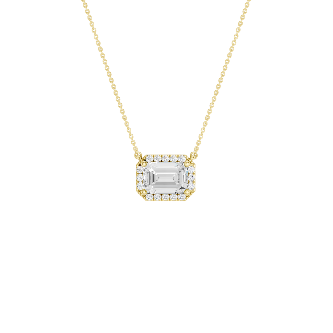 Petite Halo Pendant (Emerald) in 14K Yellow Gold – Silvadi Jewelry Aurora CO