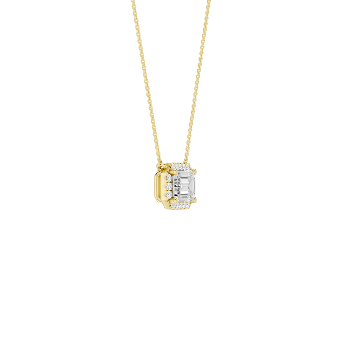 Petite Halo Pendant (Emerald) in 14K Yellow Gold – Silvadi Jewelry Aurora CO