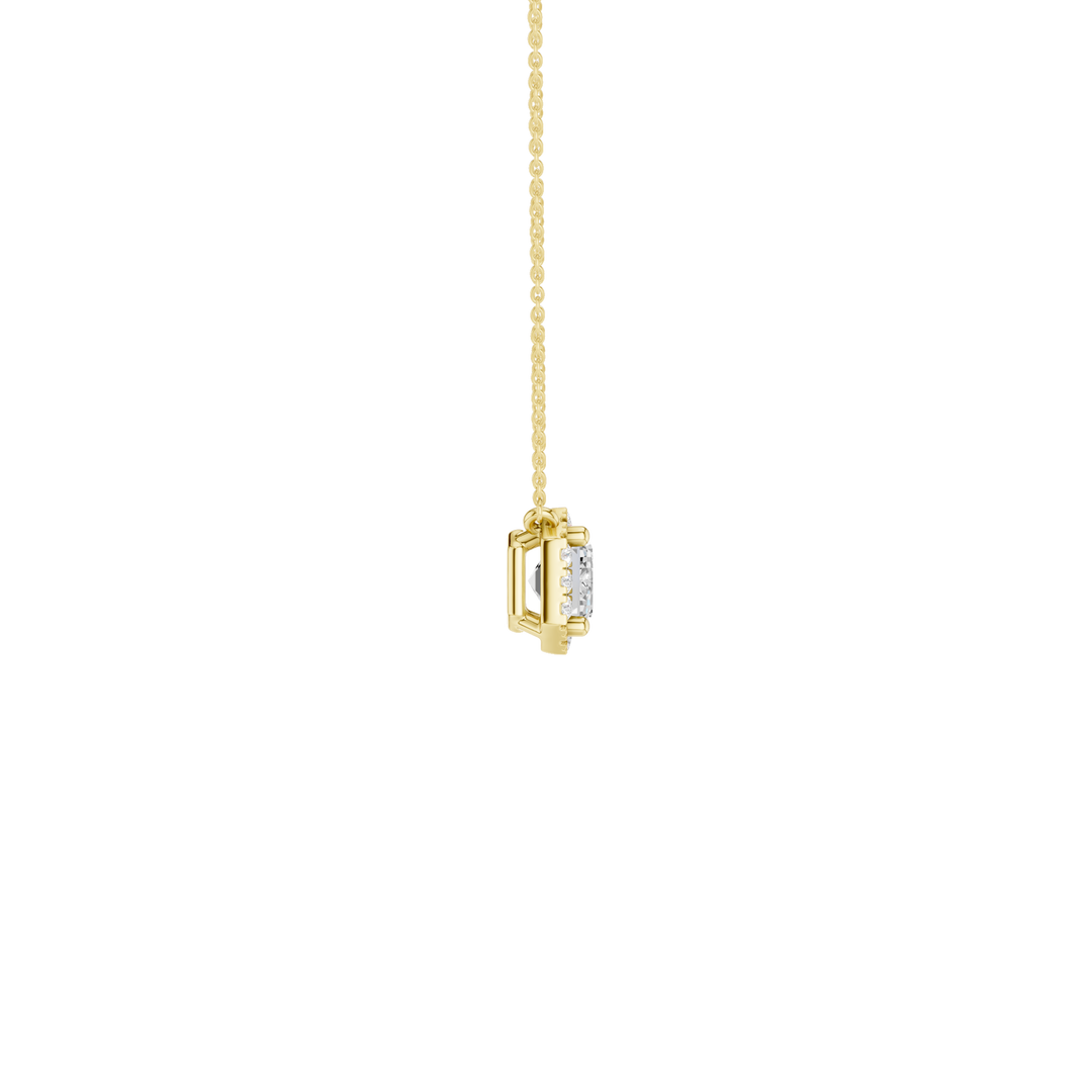 Petite Halo Pendant (Emerald) in 14K Yellow Gold – Silvadi Jewelry Aurora CO
