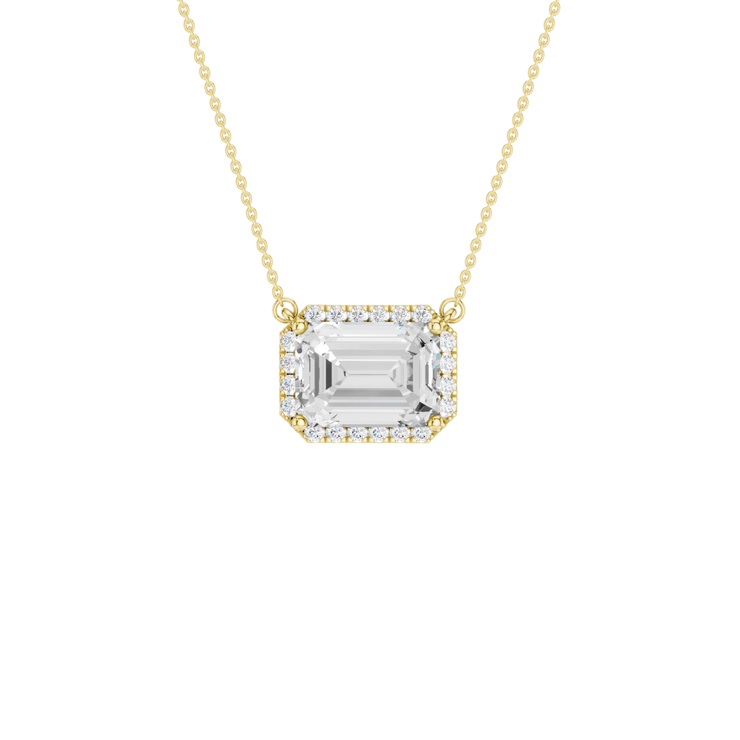 Petite Halo Pendant (Emerald) in 14K Yellow Gold – Silvadi Jewelry Aurora CO