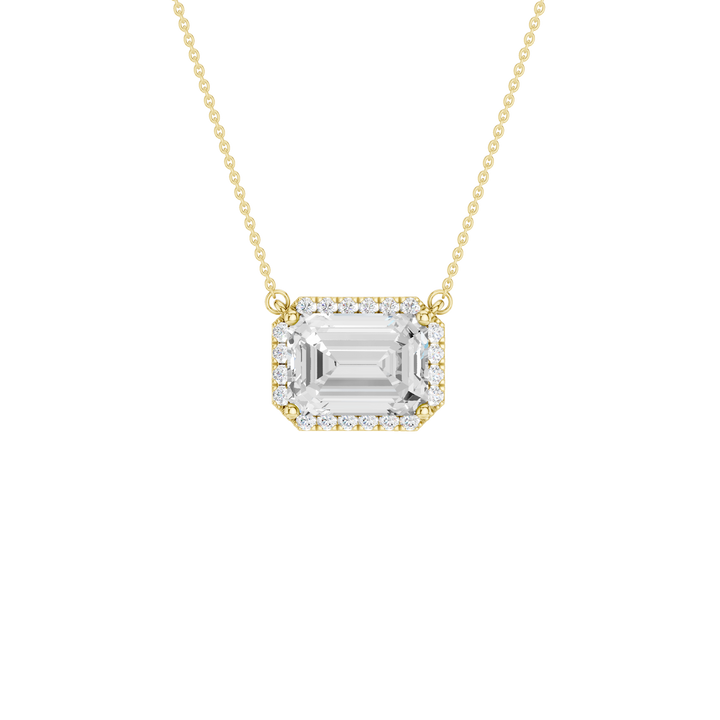 Petite Halo Pendant (Emerald) in 14K Yellow Gold – Silvadi Jewelry Aurora CO