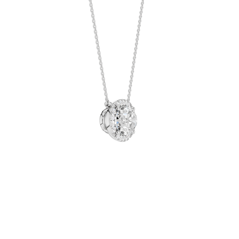 Petite Halo Pendant (Oval) in 14K White Gold – Silvadi Jewelry Aurora CO