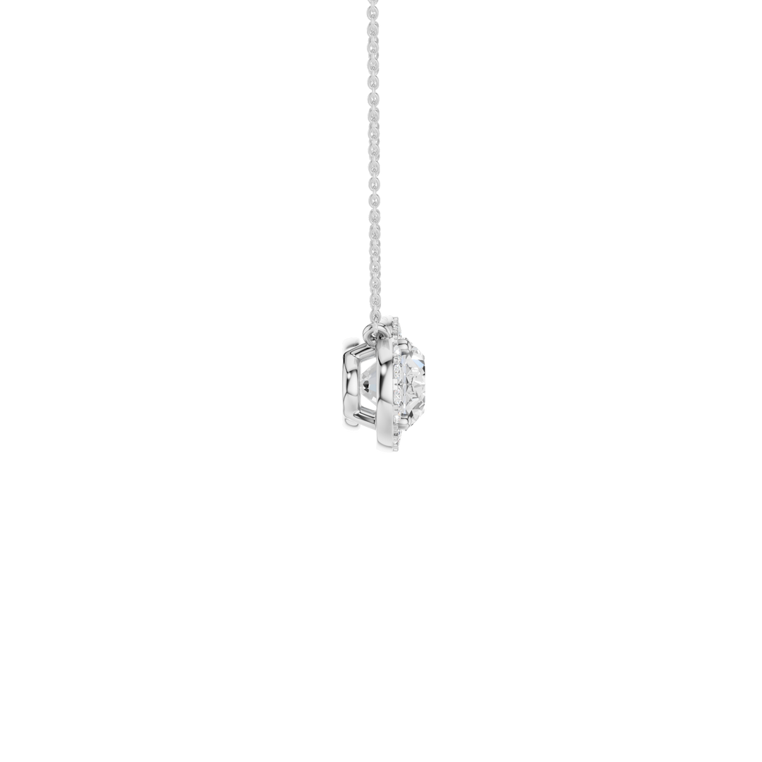 Petite Halo Pendant (Oval) in 14K White Gold – Silvadi Jewelry Aurora CO