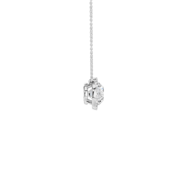 Petite Halo Pendant (Oval) in 14K White Gold – Silvadi Jewelry Aurora CO