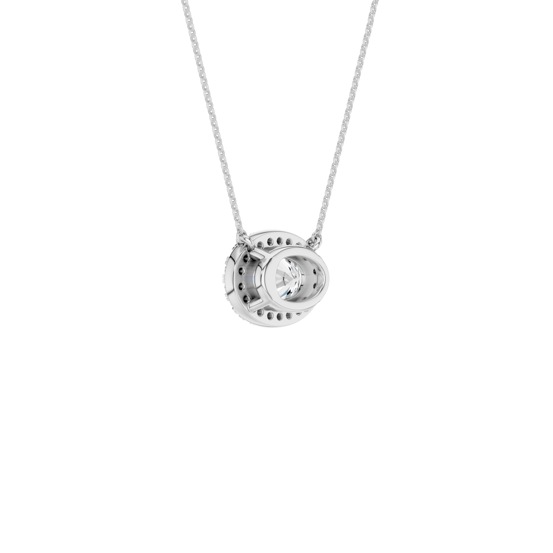 Petite Halo Pendant (Oval) in 14K White Gold – Silvadi Jewelry Aurora CO