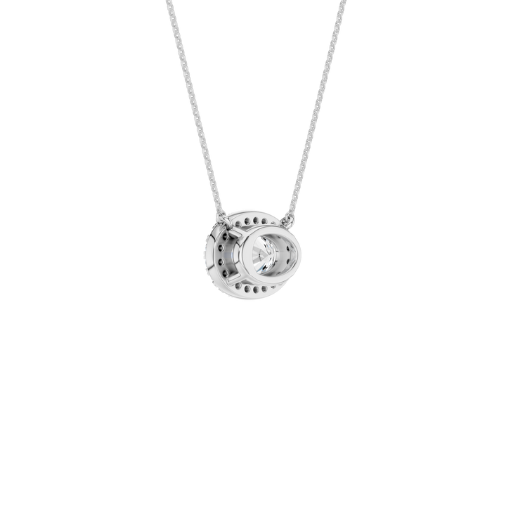 Petite Halo Pendant (Oval) in 14K White Gold – Silvadi Jewelry Aurora CO
