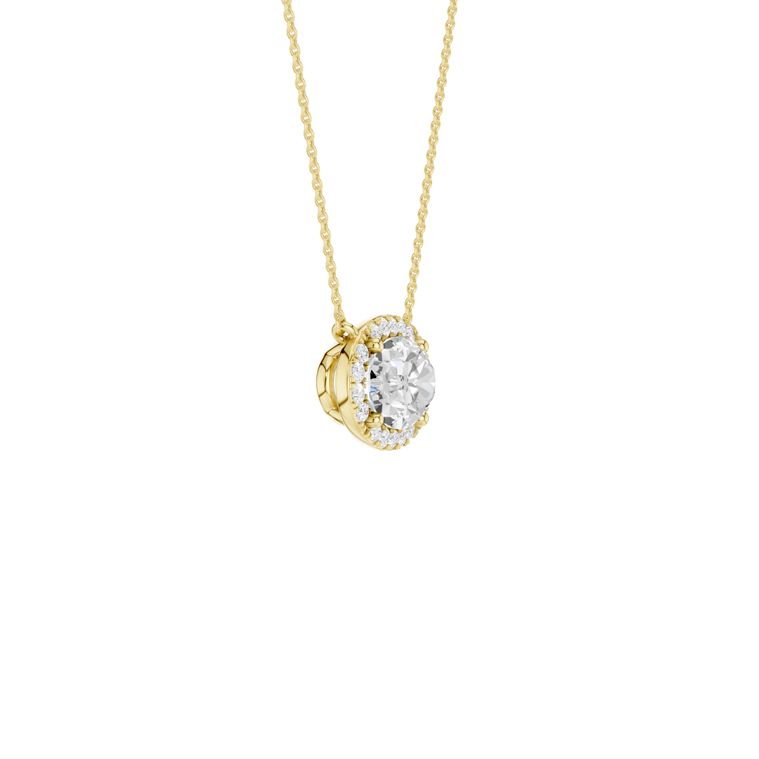 Petite Halo Pendant (Oval) in 14K Yellow Gold – Silvadi Jewelry Aurora CO