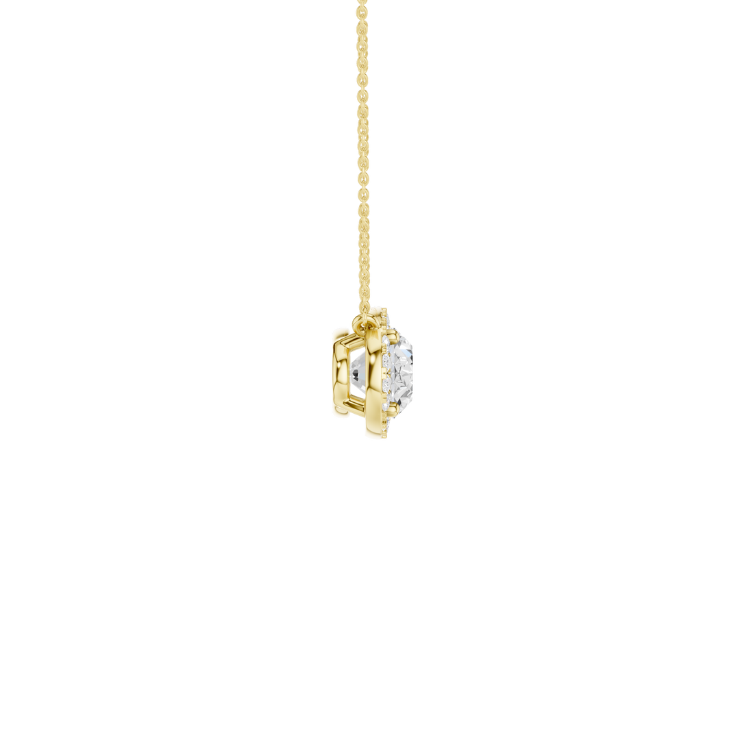 Petite Halo Pendant (Oval) in 14K Yellow Gold – Silvadi Jewelry Aurora CO
