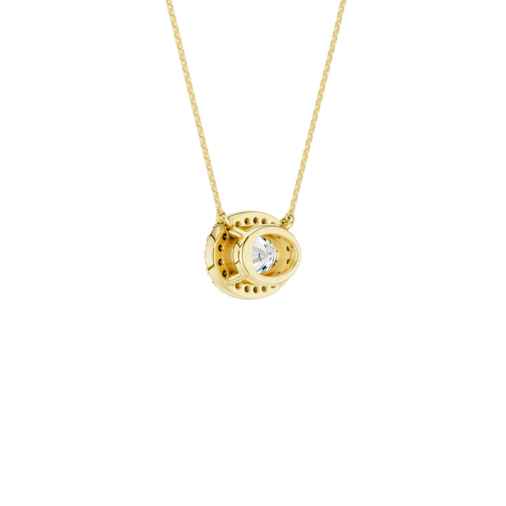 Petite Halo Pendant (Oval) in 14K Yellow Gold – Silvadi Jewelry Aurora CO