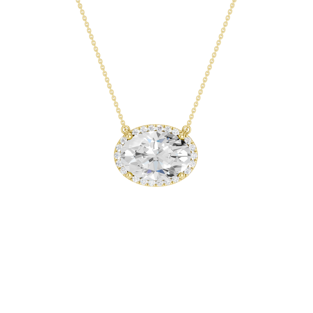 Petite Halo Pendant (Oval) in 14K Yellow Gold – Silvadi Jewelry Aurora CO
