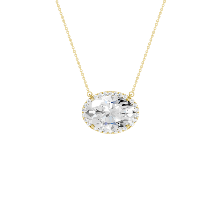 Petite Halo Pendant (Oval) in 14K Yellow Gold – Silvadi Jewelry Aurora CO