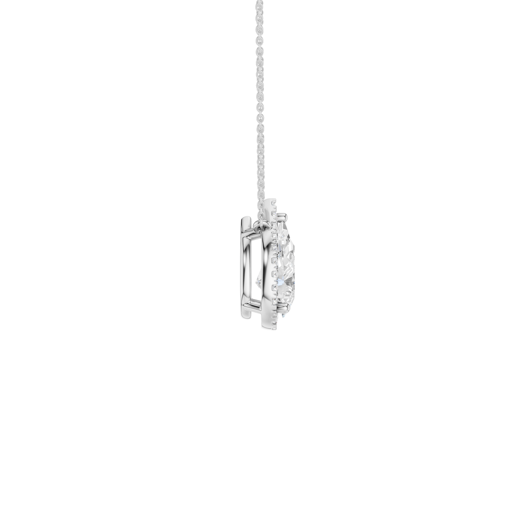 Petite Halo Pendant (Pear) in 14K White Gold – Silvadi Jewelry Aurora CO