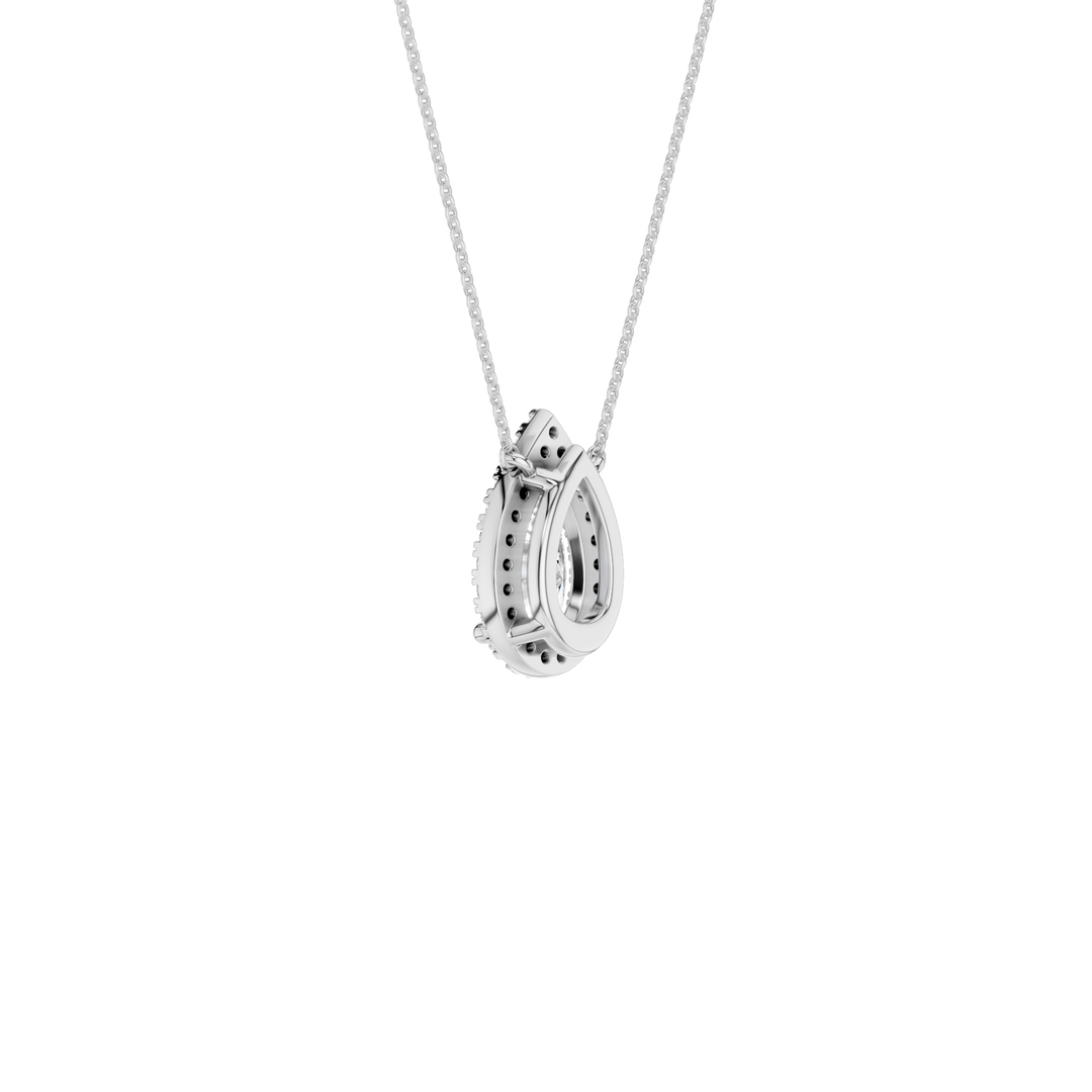 Petite Halo Pendant (Pear) in 14K White Gold – Silvadi Jewelry Aurora CO
