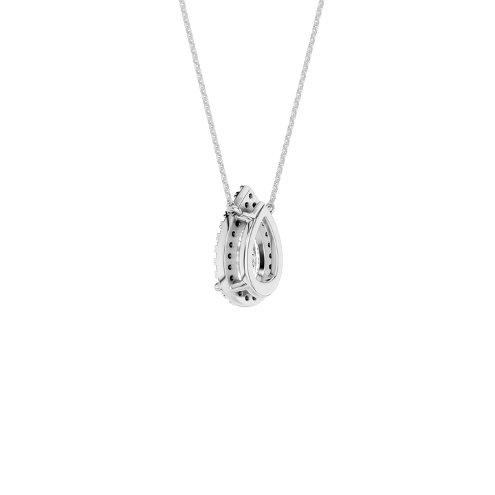 Petite Halo Pendant (Pear) in 14K White Gold – Silvadi Jewelry Aurora CO