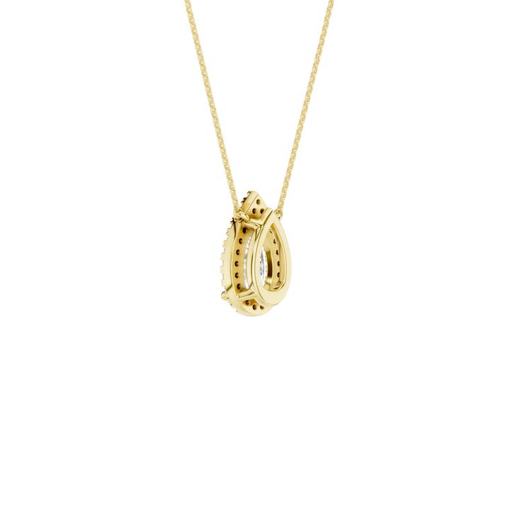 Petite Halo Pendant (Pear) in 14K Yellow Gold – Silvadi Jewelry Aurora CO