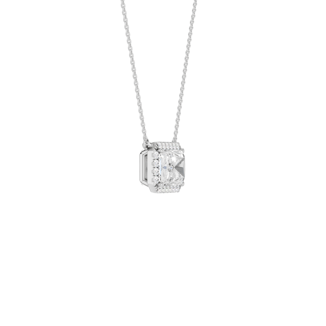 Petite Halo Pendant (Radiant) in 14K White Gold – Silvadi Jewelry Aurora CO
