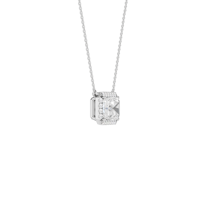 Petite Halo Pendant (Radiant) in 14K White Gold – Silvadi Jewelry Aurora CO