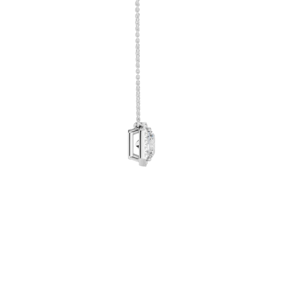 Petite Halo Pendant (Radiant) in 14K White Gold – Silvadi Jewelry Aurora CO