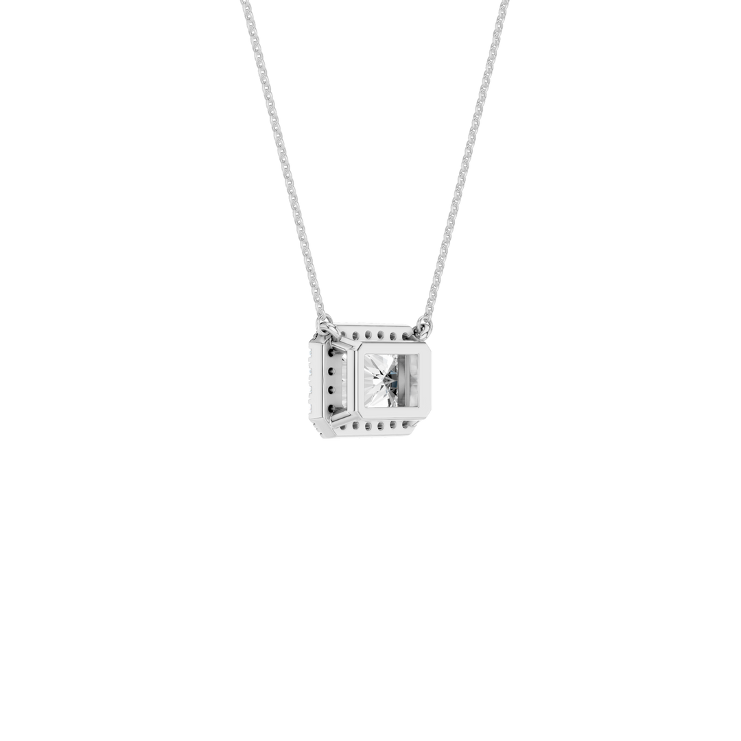 Petite Halo Pendant (Radiant) in 14K White Gold – Silvadi Jewelry Aurora CO