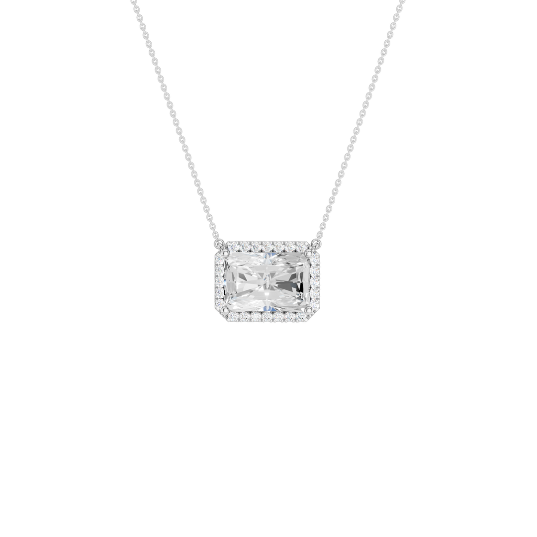 Petite Halo Pendant (Radiant) in 14K White Gold – Silvadi Jewelry Aurora CO