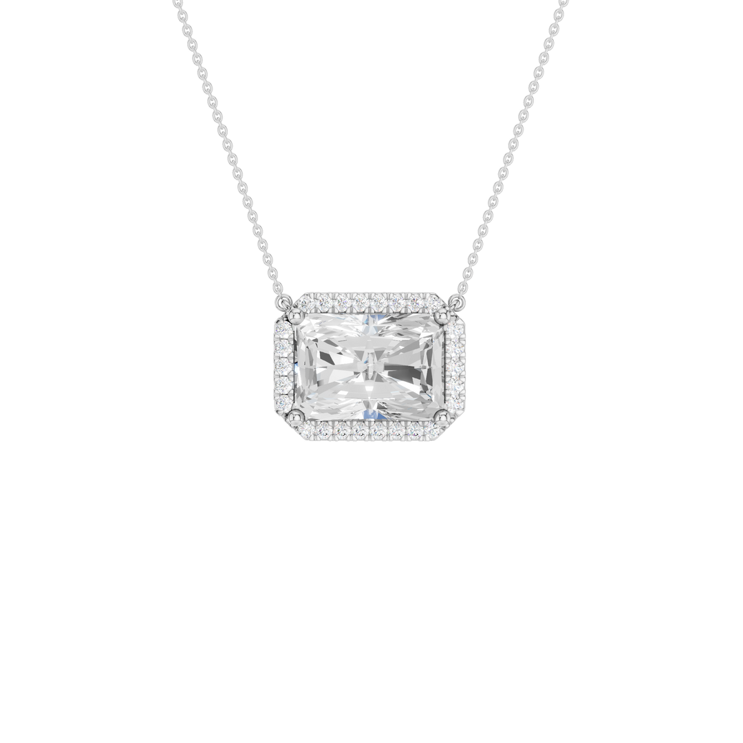 Petite Halo Pendant (Radiant) in 14K White Gold – Silvadi Jewelry Aurora CO
